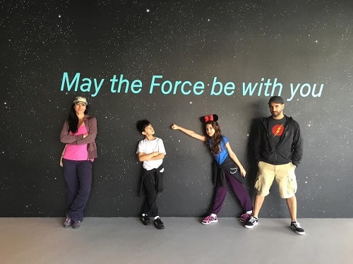 A picture of Patrick Sabongui with his kids and wife.